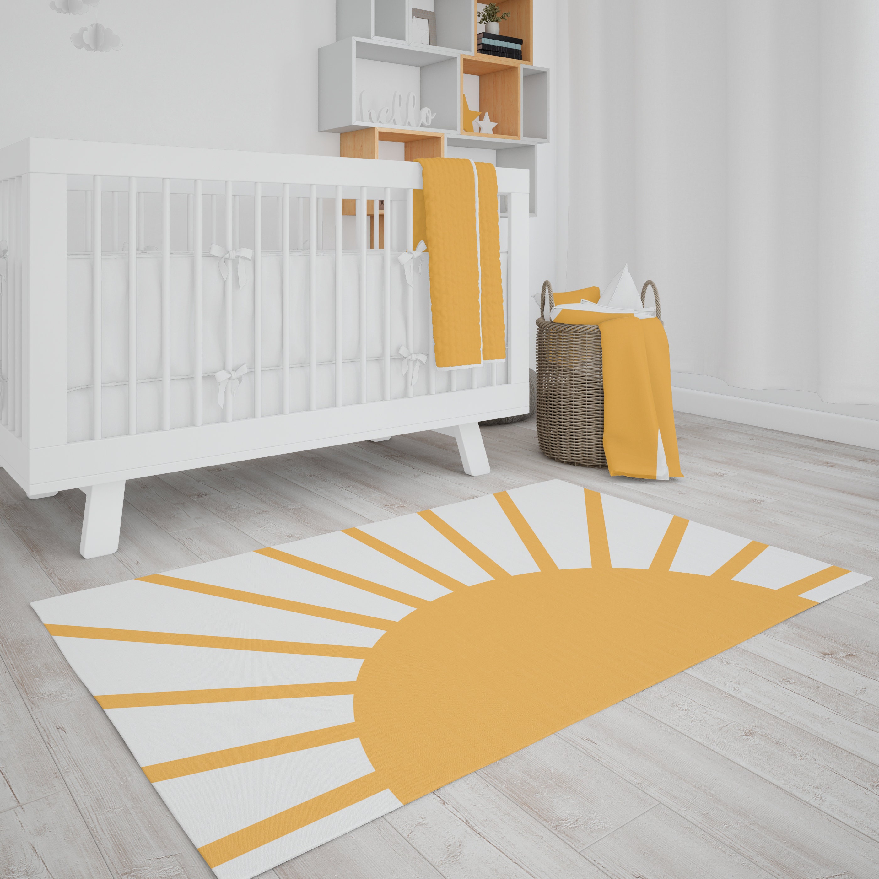 Sun area rug Sunburst area rug Nursery area rug Yellow area | Etsy