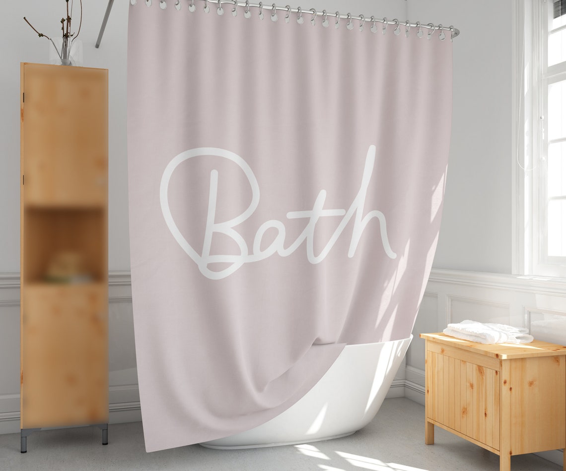 Cortina de ducha de señal de baño Cortina de ducha rosa | Etsy