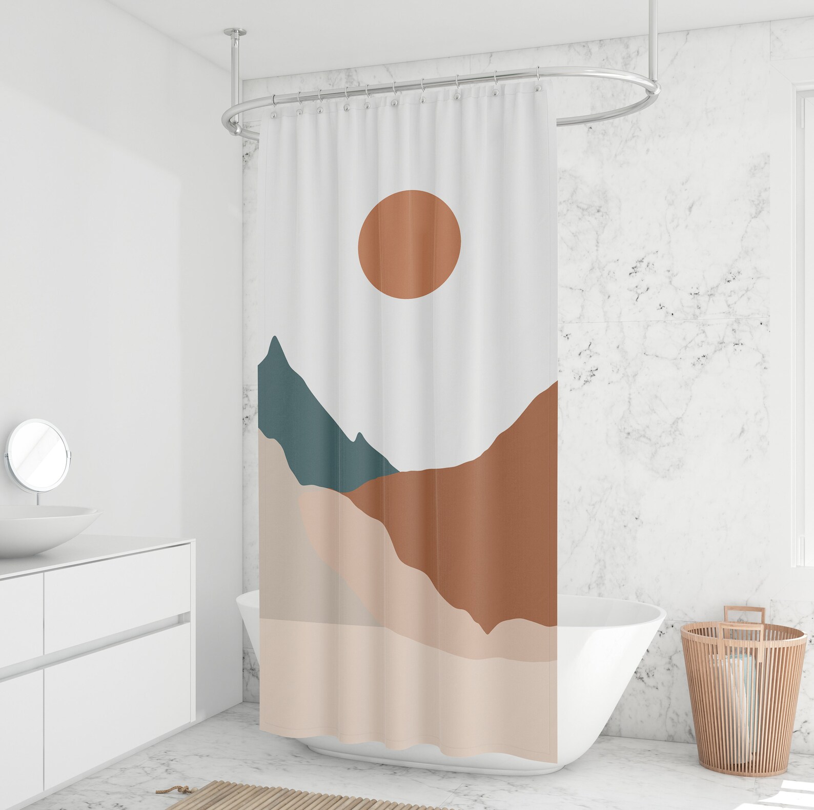 Neutral color shower curtain Desert landscape shower curtains Etsy
