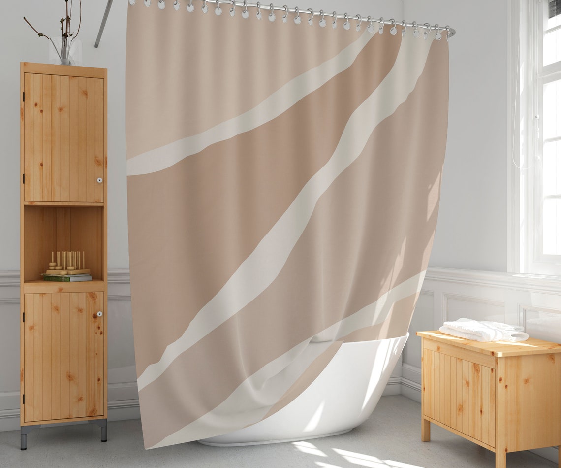 Neutral Color Shower Curtain Earth Tone Shower Curtains Etsy