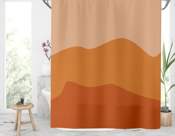 Burnt Orange Shower Curtain 72x72 Abstract Shower Curtains Etsy