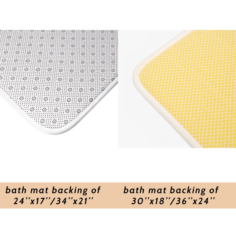 Pink and Yellow Bath Mat Modern Shower Mat Mustard Yellow Etsy