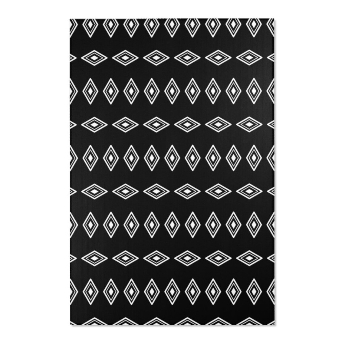 Area rug Black and white area rug Tribal pattern area rug Etsy