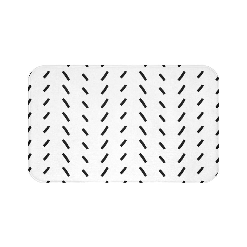 Black and White Bath Mat African Pattern Bath Mat Bathroom Etsy
