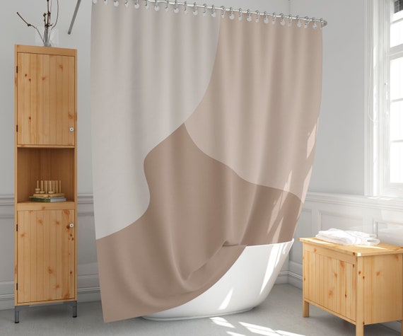 Neutral Colors Shower Curtain Earth Bath Curtains Abstract Art