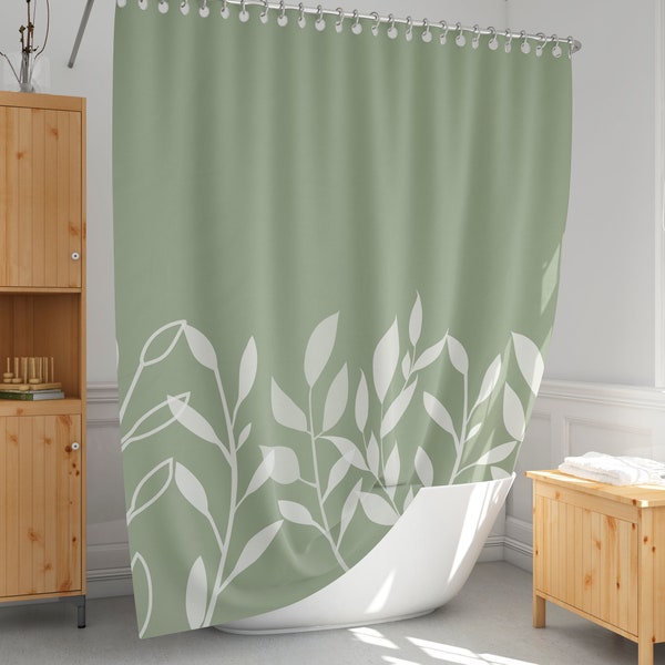 Green Shower Curtain - Etsy