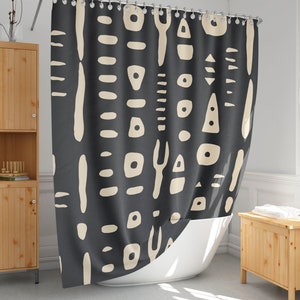 Afrikanischer Schlammtuch Duschvorhang - Minimalistischer Stil
