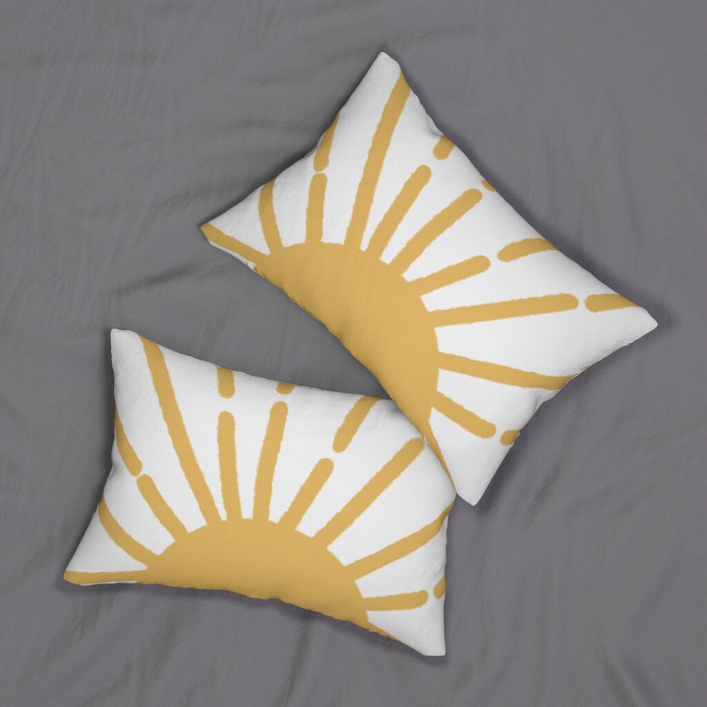 Lumbar Pillow Boho Sun Pillow Sunburst Lumbar Pillow Throw Etsy