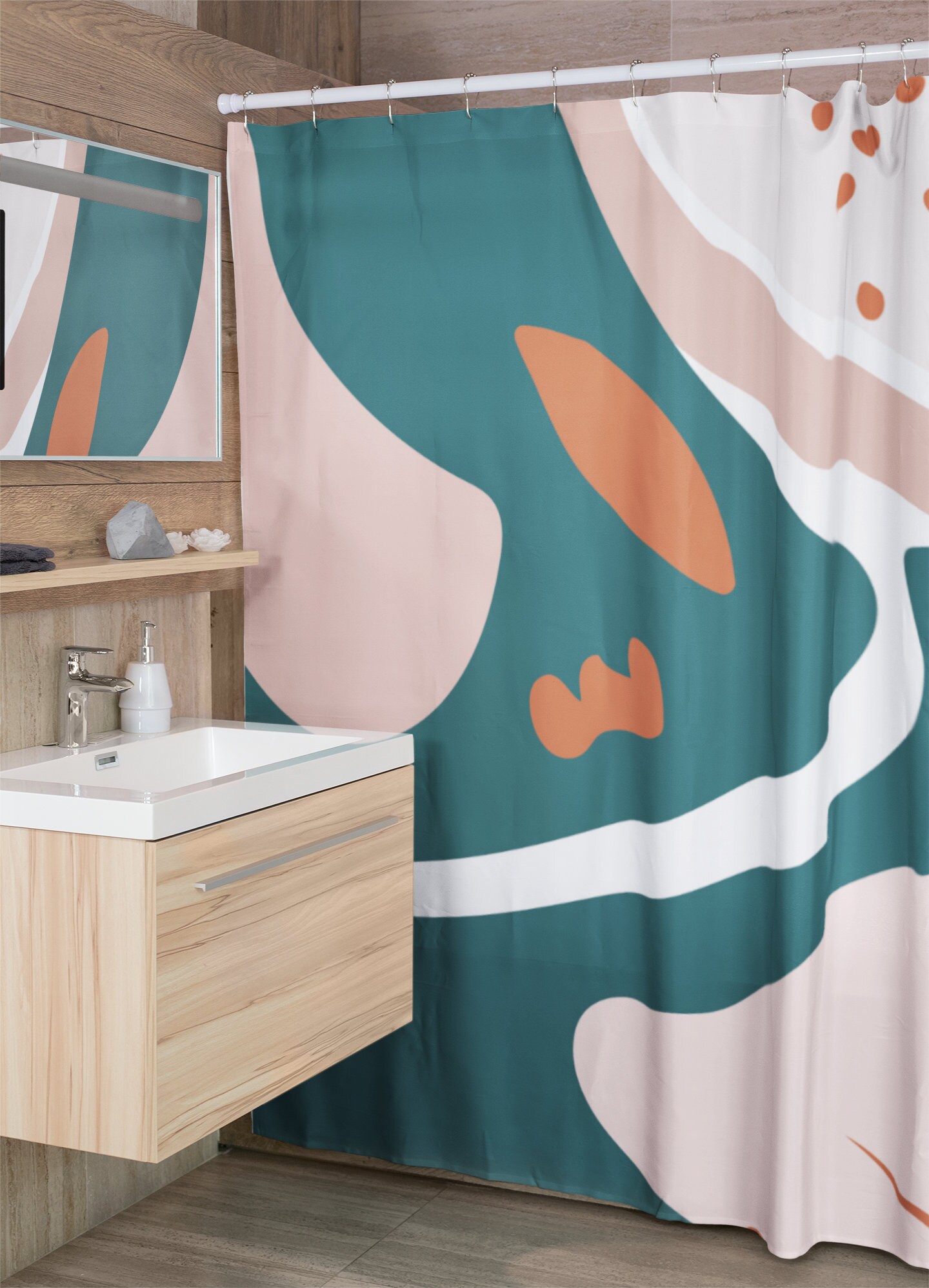 Abstract Shower Curtain Art Shower Curtain Modern Bathroom Etsy