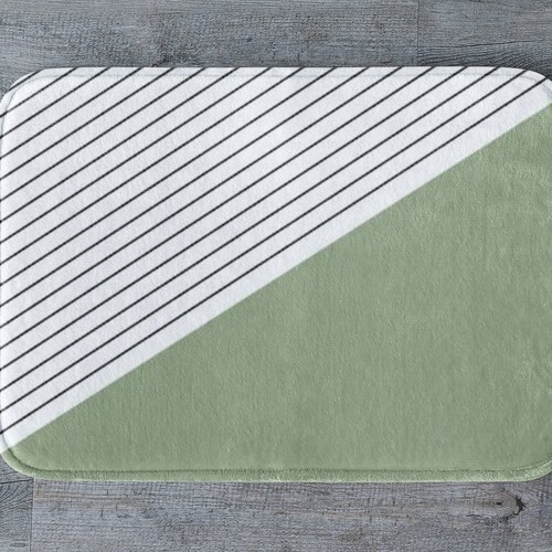 Sage Stripes Bath Mat Dark Green Bathroom Decor Green - Etsy