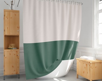 Minimaler Duschvorhang Dunkelgrüne Duschvorhänge Farbblock-Badevorhang Minimalistisches Badezimmerdekor Standardgröße 52