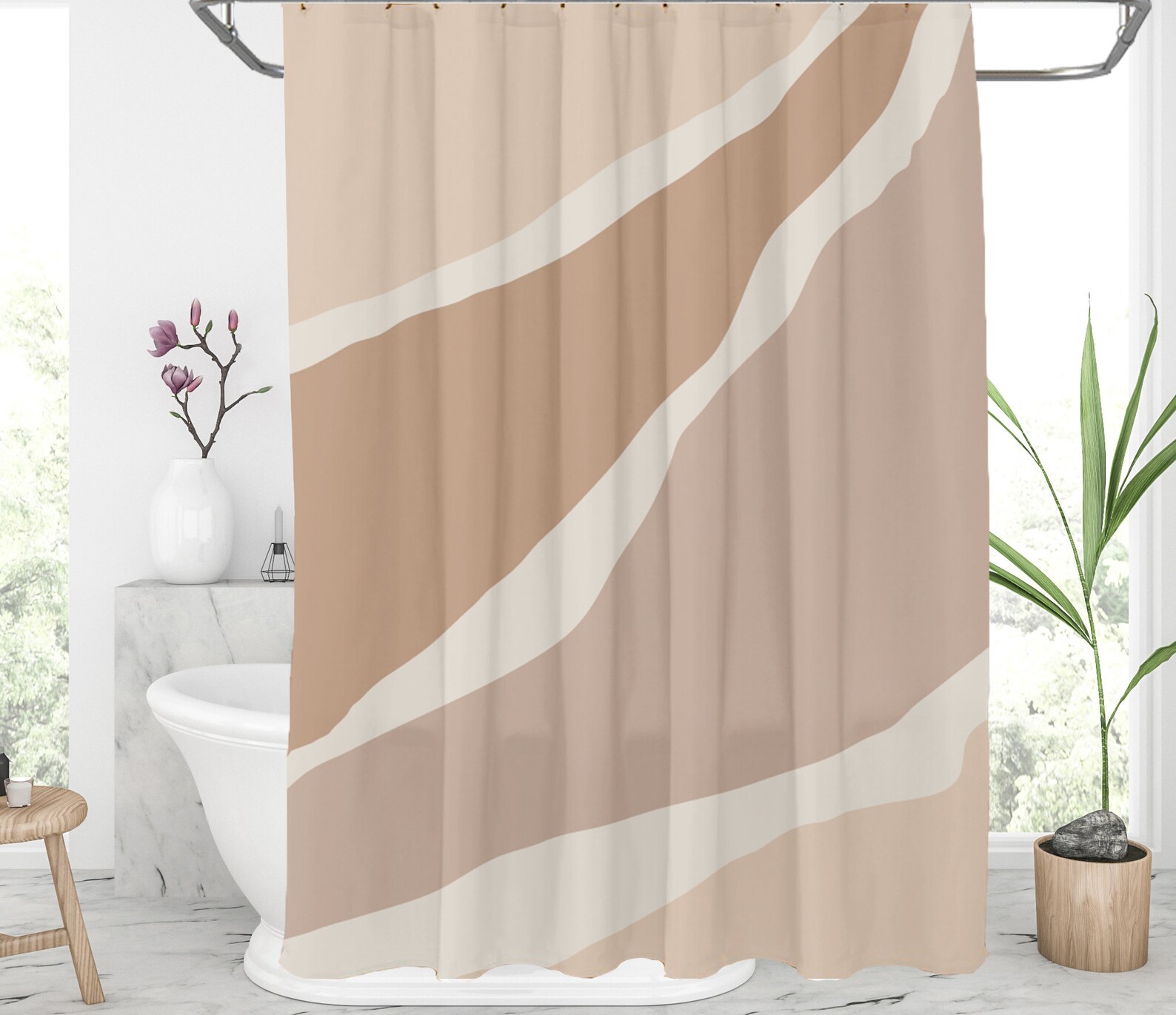 Neutral color shower curtain Earth tone shower curtains Etsy