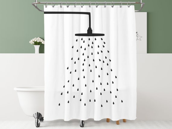 Shower Head Curtain Black White Curtains Extra Shower Head Curtain Black White, Shower Curtains Black