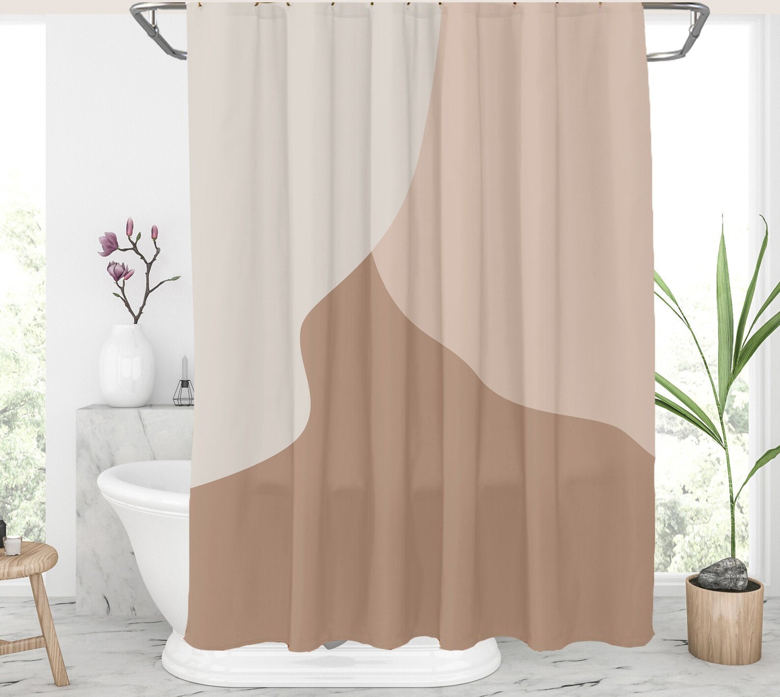 Neutral color shower curtain Earth tone shower curtains Etsy