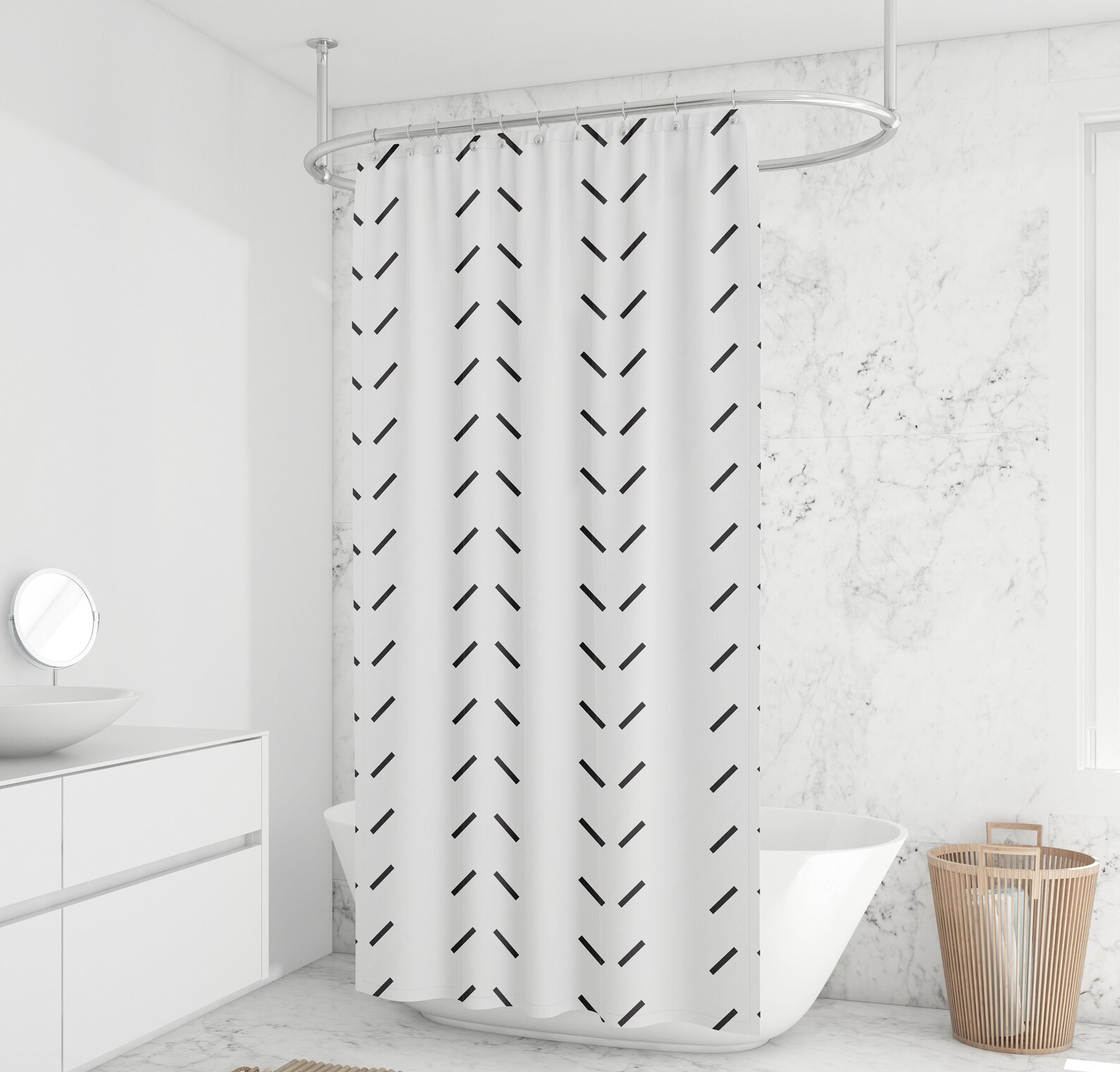 Black and white shower curtains African mudcloth print shower Etsy
