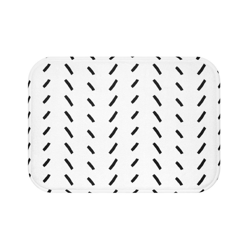Black and White Bath Mat African Pattern Bath Mat Bathroom Etsy