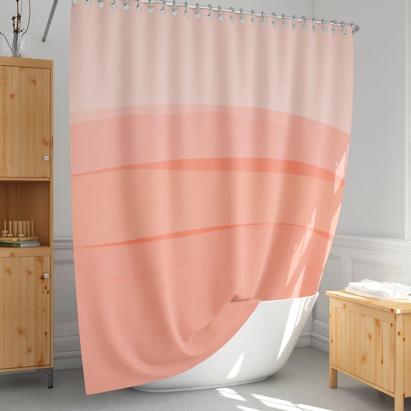 Coral Shower Curtain Etsy
