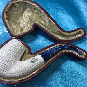 Full Bent Lattice Turkish Block Meerschaum Pipe