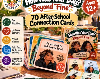 Teen Communication Cards: 70 Conversation Prompts for Ages 12+ (PDF Download)