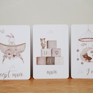 Cartes étape pour bébé thème Boho