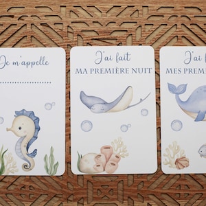cartes étapes bébé , naissance, enfant, première année immagine 3