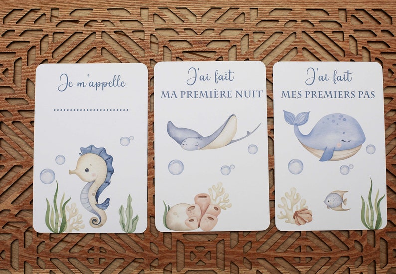 cartes étapes bébé , naissance, enfant, première année immagine 3
