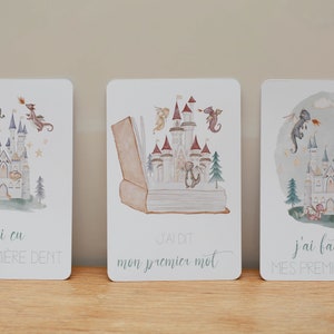 Cartes étapes bébé thème dragons, naissance, cadeau bébé , cartes première année image 6