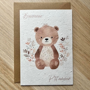 Carte à planter naissance, félicitation, bébé, fille, garçon, jumeaux,nouveau-né