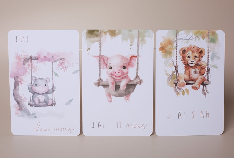 Cartes étapes bébé, naissance, nouveau-né image 2