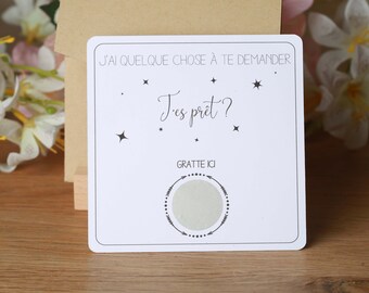 Carte à gratter , témoin, anniversaire, surprise, saint-valentin