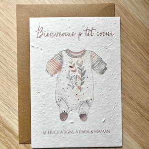 Carte naissance à planter, bébé, nouveau-né, bienvenue bébé