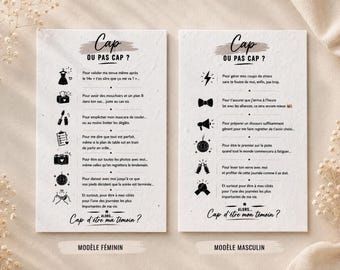 Original witness request. Dare or not dare card? Witness gift for a man or a woman.