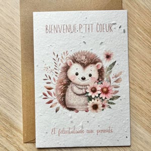 Carte à planter bienvenue bébé, félicitation, naissance