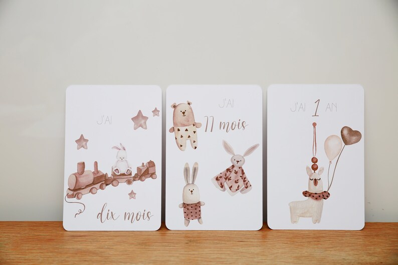 Cartes étape pour bébé thème Boho image 4