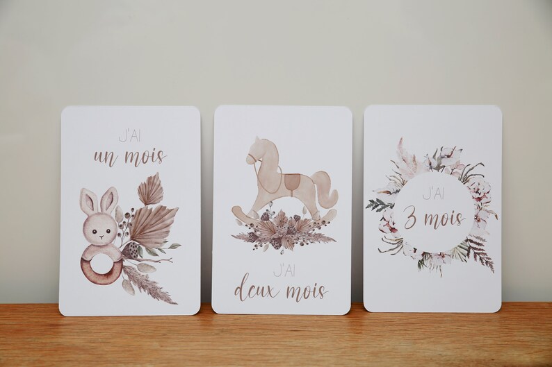 Cartes étape pour bébé thème Boho image 6