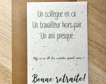 Carte à planter départ en retraite