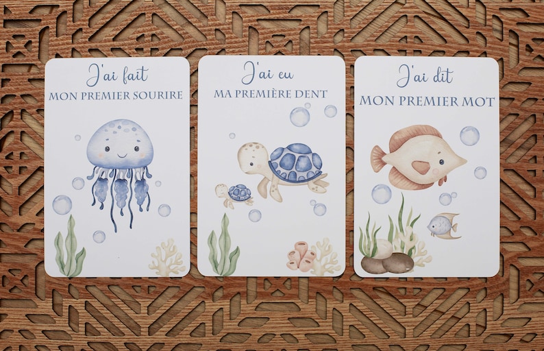 cartes étapes bébé , naissance, enfant, première année immagine 4