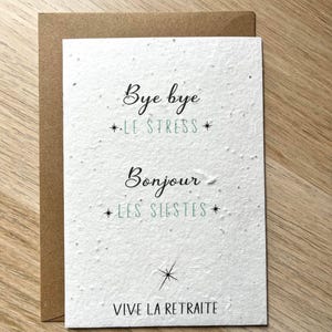 Carte à planter, ensemencé, départ retraite