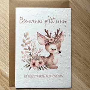 Carte ensemencée, carte à planter bébé, naissance, nouveau-né