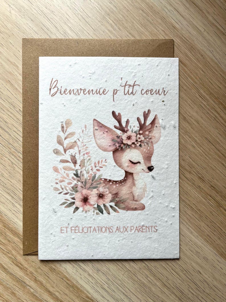 Carte ensemencée, carte à planter bébé, naissance, nouveau-né immagine 1