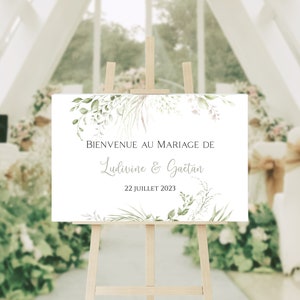Cartel de decoración de boda “bienvenida” imagen 1