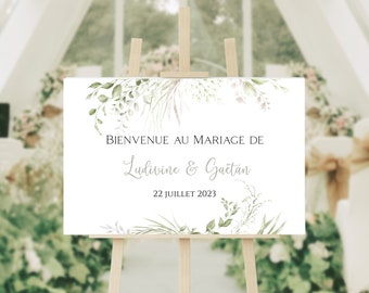 Affiche mariage décoration " bienvenue "