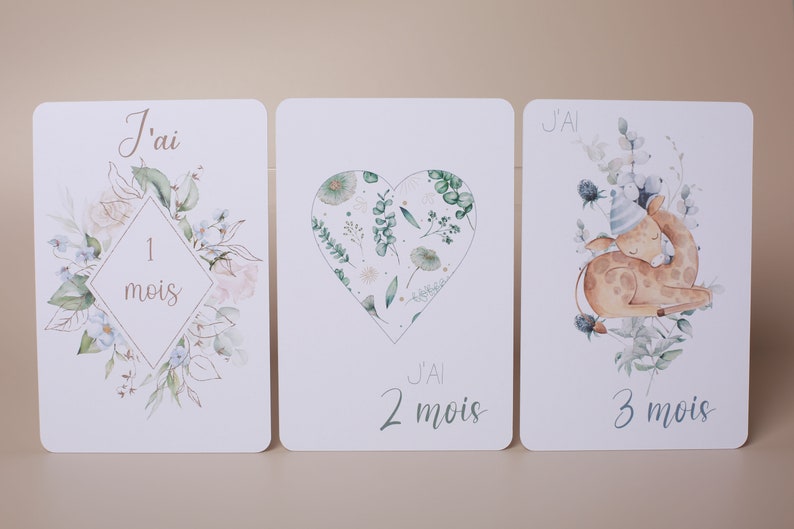 Cartes étapes bébé thème animaux et nature Bild 5