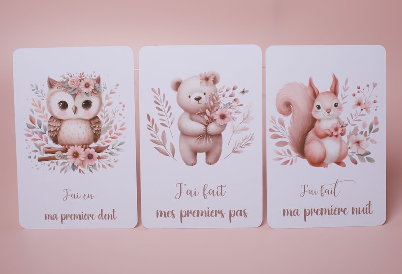 Cartes étapes bébé animaux mignons image 4
