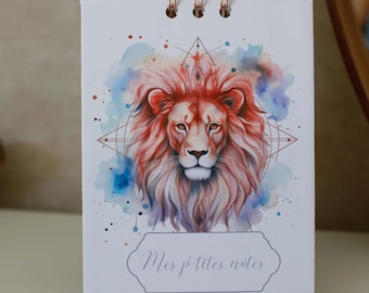 Carnet de note Lion, A6, astrologie , cahier lion, cadeau signe zodiaque