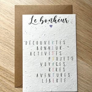 Carte à planter départ en retraite, carte ensemencé, carte fleur