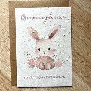 Carte à planter bébé, félicitations, bienvenue, naissance