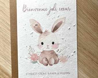 Carte à planter bébé, félicitations, bienvenue, naissance