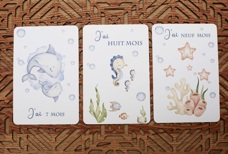 cartes étapes bébé , naissance, enfant, première année immagine 1
