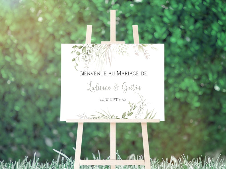 Cartel de decoración de boda “bienvenida” imagen 2